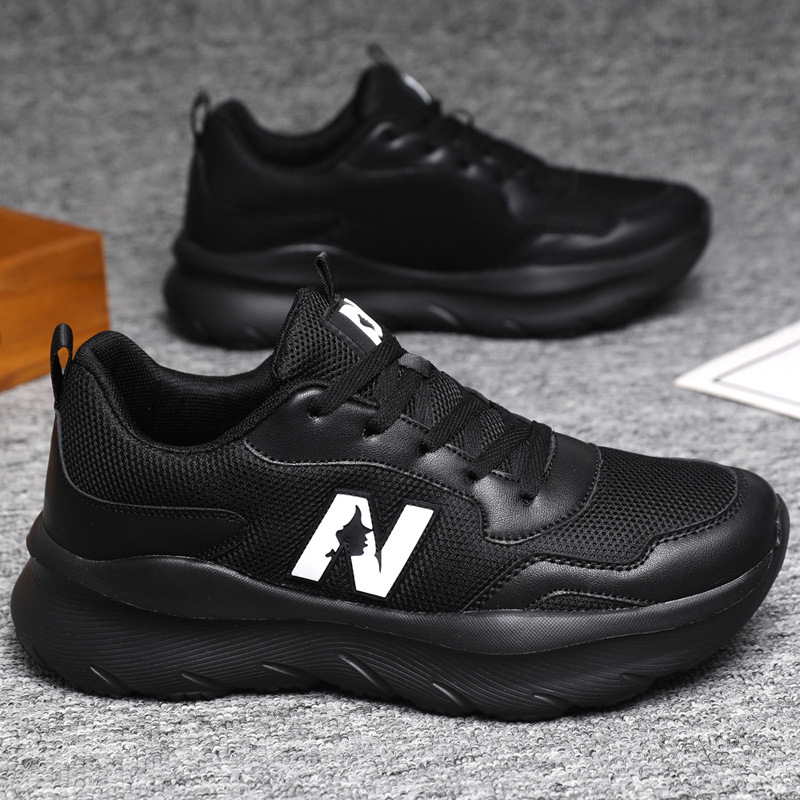 New Design Fashion Mesh Breathable Trendy Shoes Men Comfortable Low Top Running Shoes Casual Sports Sneakers All black Grayish blue Light purple