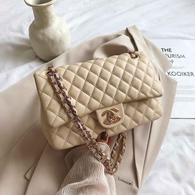 High quality free shipping new small fragrance wind embroidery line rhomb women bag chain shoulder crossbody bag fashion all kinds of soft lambskin sm