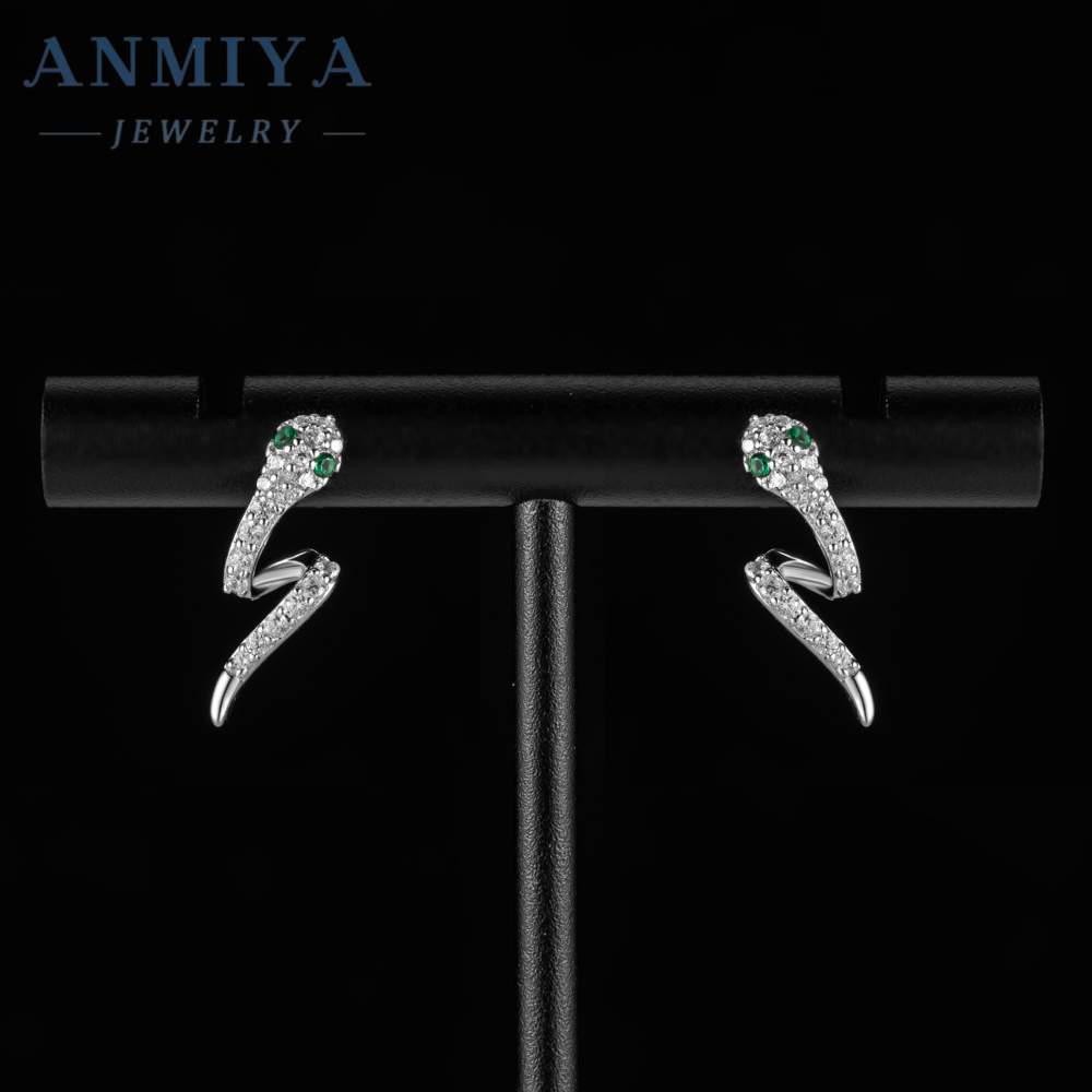 Custom Women Personalized Animal Snake Wrap Stud Earrings Gold Plated CZ 925 Silver Serpent Snake Shape Jewelry Earrings