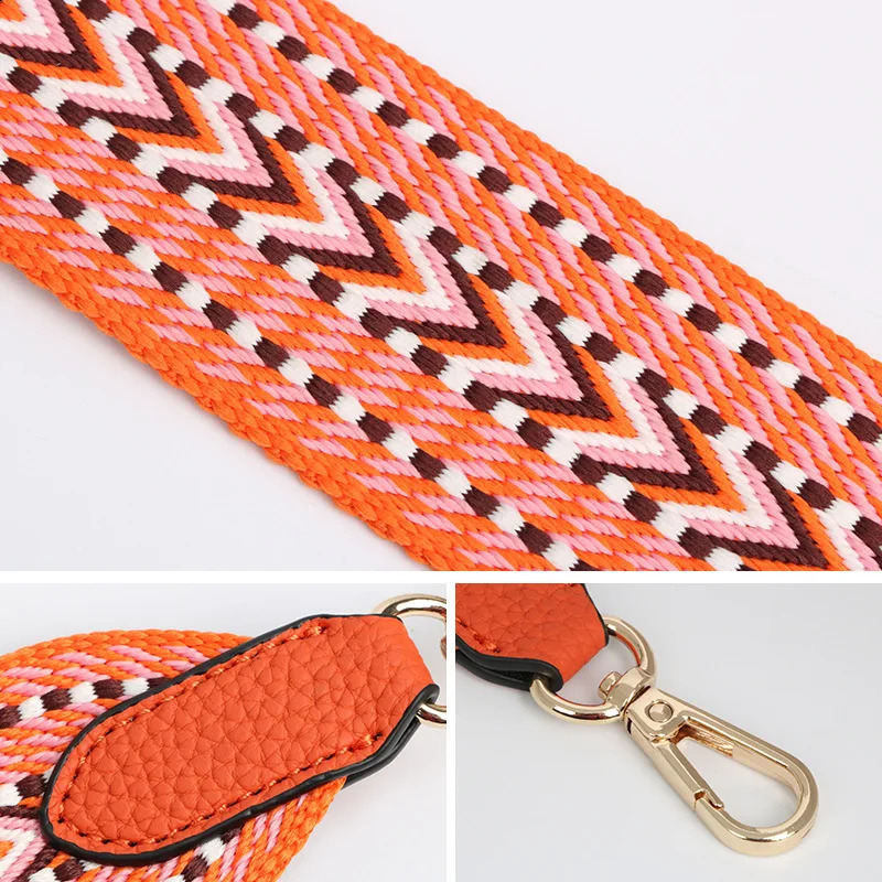 characteristic bag strap Wide shoulder strap Bohemian fabric woven cross-body bag strap Unisex retro fashion Wide webbing 250521