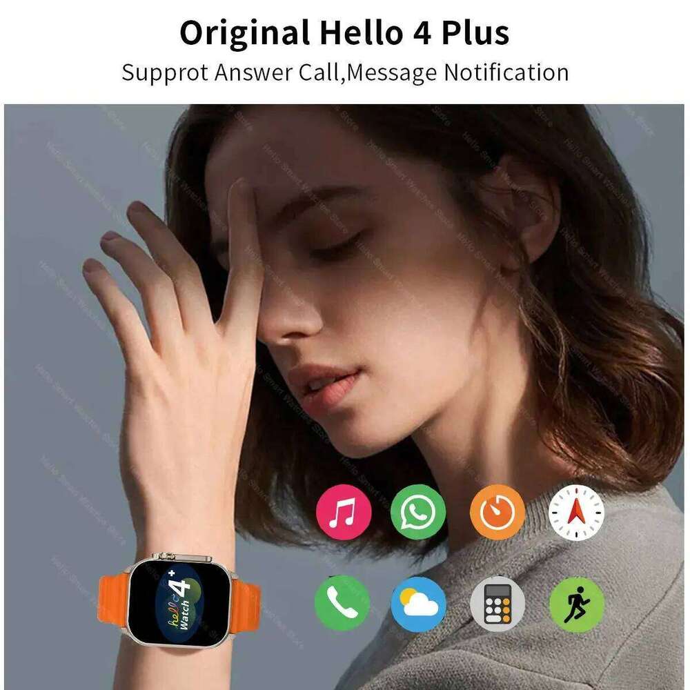 2025 New Hello 4 Ultra 2 Smartwatch 49mm 4G ROM NFC GPT GPS Compass Clock Bluetooth Call Smart Watch Men Women 3 Plus