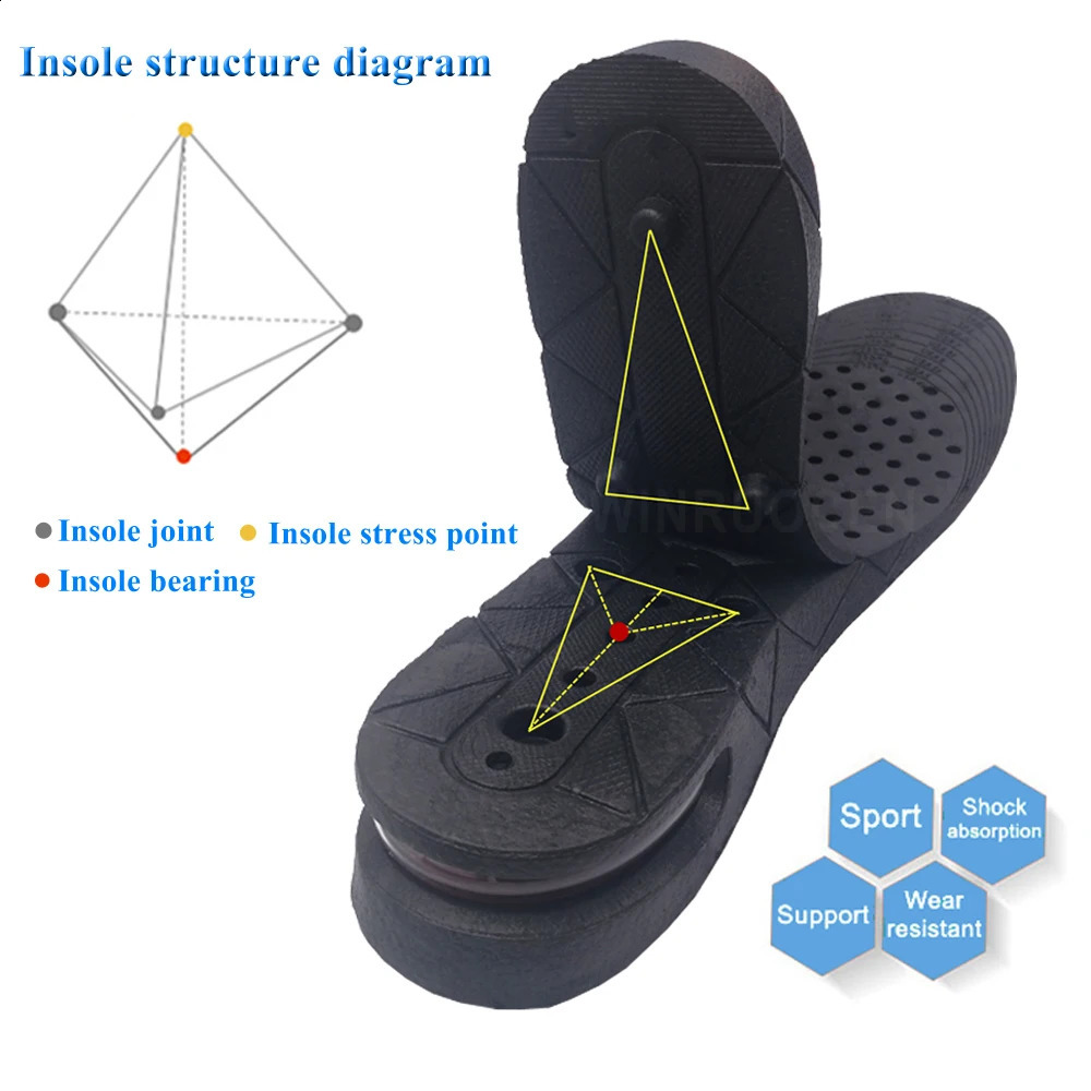 3-9cm Height Increase Insole Cushion Height Lift Adjustable Cut Shoe Heel Insert Taller Elevator Insoles for Foot Pads Unisex 250521