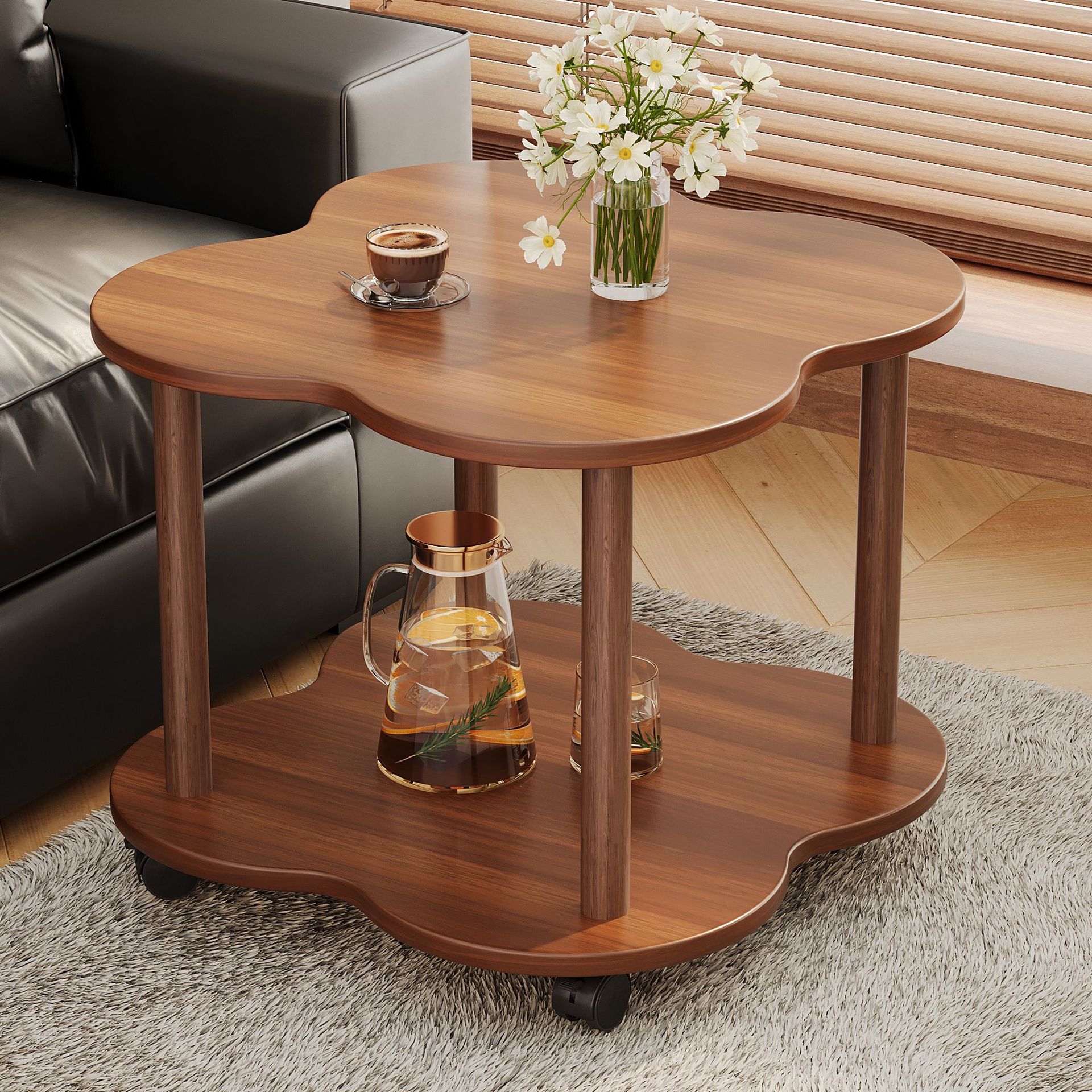 B5225 Side table movable small round table coffee table living room small apartment