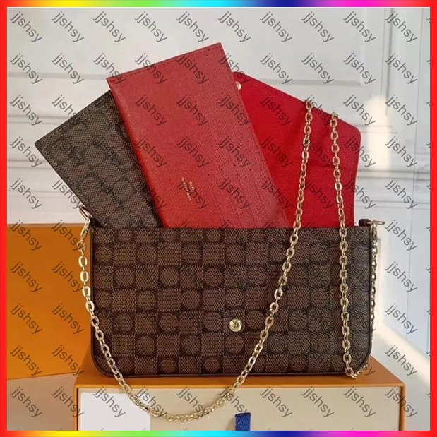 Luxurys Designer Tote Bags Women Crossbody Genuine Leather Purse Fashion Flower Lady 3 Multi FELICIE POCHETTE Chain Shoulder Bag ladies Handbag lvsbag Wallet