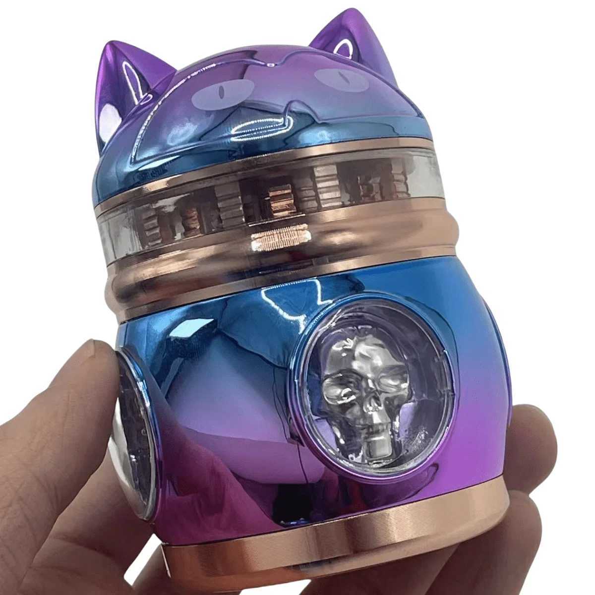 Large Cat Herb Grinder 4-Layer Manual Pepper Spice Mill Salt Mortar Tobacco Grass Raw Grinder Smoking Accessories Cigarette Tool Y250521