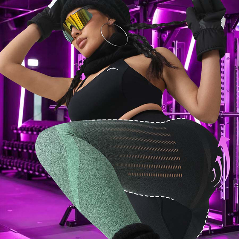 Peach Hip Seamless Stretchy Yoga Tights - Fashionable Sports Leggings