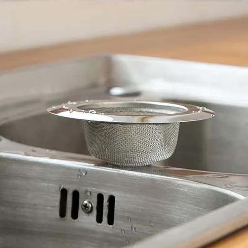 Stainless Steel Sink Strainer Washbasin Hair Strainer Sewer Floor Drain Kitchen Accessories Sink Strainer Drain Food Catcher Metal Net Food Slag Stopp