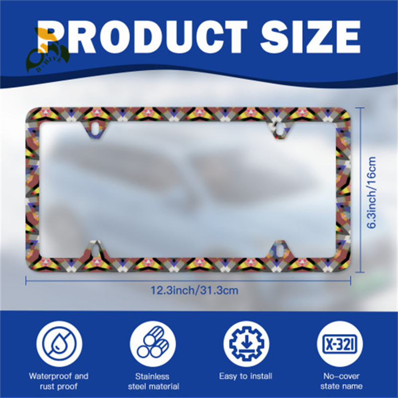 Vertical hole holder (two-piece set) made of stainless steel, easy to install, suitable for holiday gift giving, with a beautiful license plate frame 