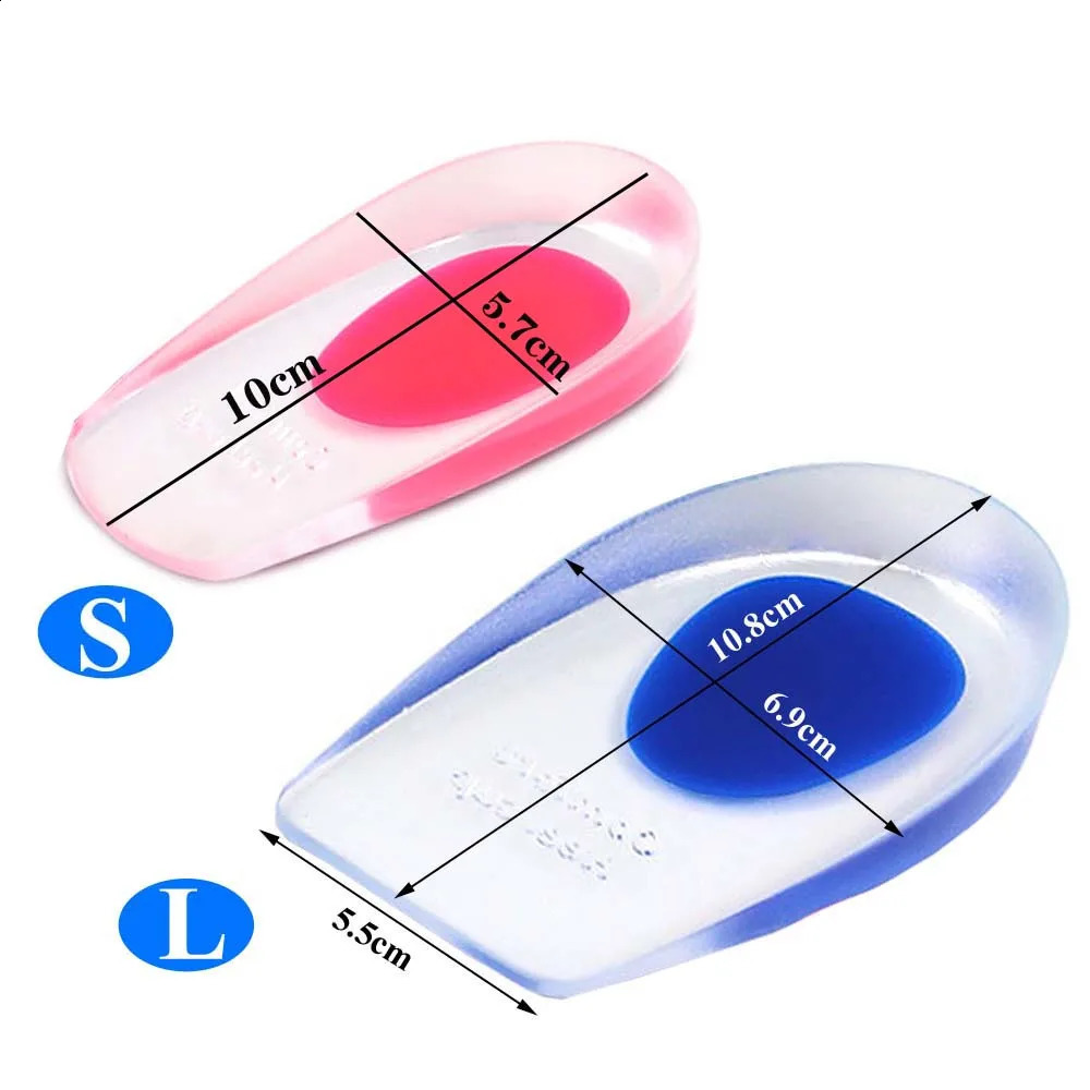 Soft Silicone Gel Insoles for Heel Spurs Pain Relief Foot Cushion Foot Massager Care Heel Cups Shoe Pads Height Increase Insoles 250521