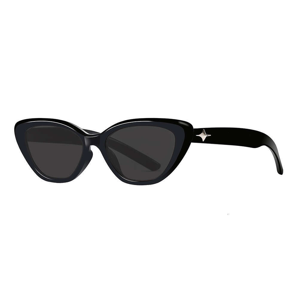 Cat eye sunglasses, sunglasses, women's UV resistant small frame glasses, trendy party and party fun glasses, cool and personalized black glasses