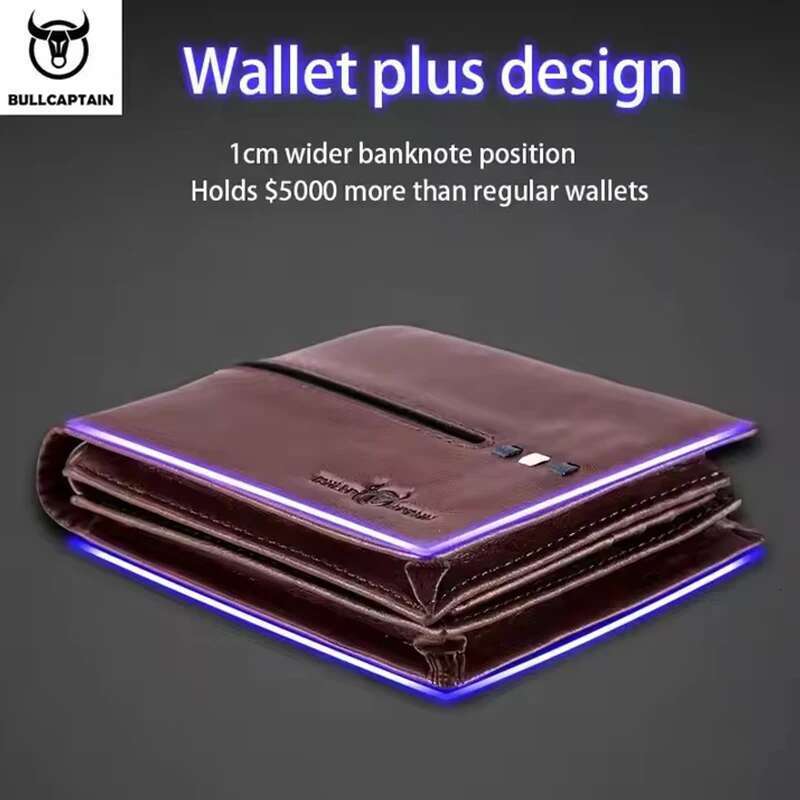 BULLCAPTAIN Genuine Leather Male Brand Designer Business Multi-function Storage Purse Rfid Card Package Wallet Men