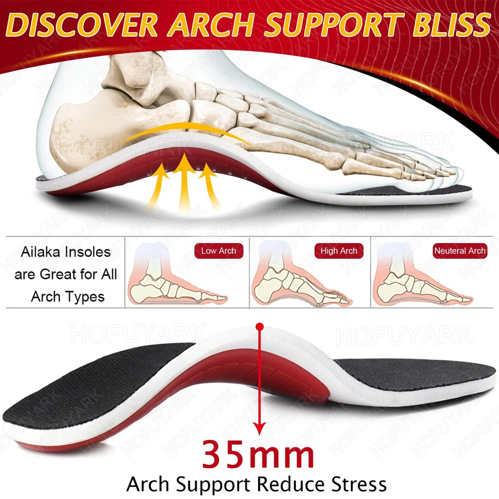 Ortic Insole Men High Arch Support Flatfoot Orthopedic Insoles For Feet Ease Pressure Plantar Fasciitis Pain Relief Shoe Sole 250521