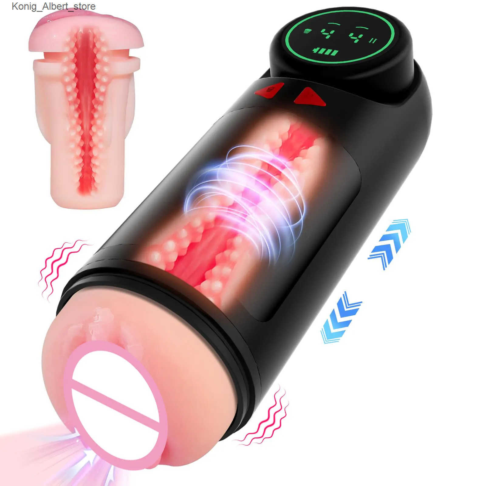 Realistic Vagina Automatic Male Masturbator Pocket Pussy Thrusting Sucking Blowjob Penis Vibrator Massager Adult Sex Toys 18 z25022X9A0