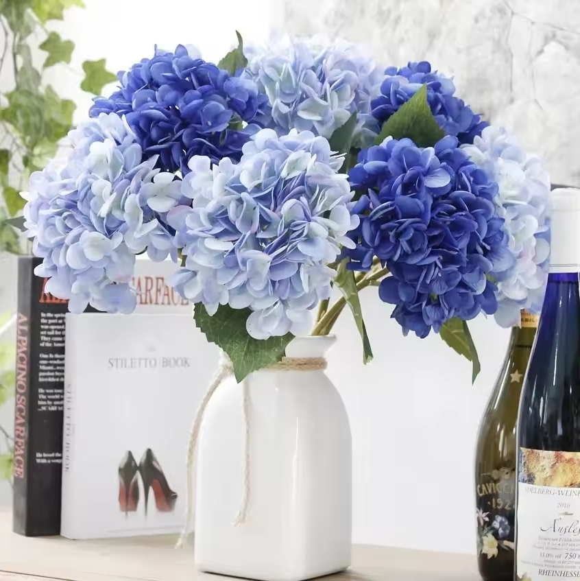 58cm Artificial Flowers Silk Hydrangea Bouque for Wedding Home Party Living Room Table Decoration Accessories