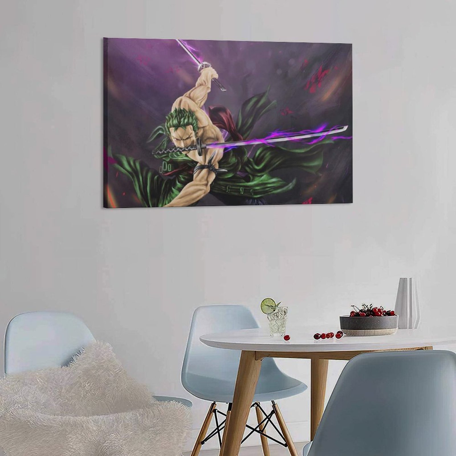 Hanging Picture-Rectangle Zoro Three Swords Anime Frame-style Canvas Prints Wall Painting Wall Art Decor Print Picture Paintings for Living Room Gift 