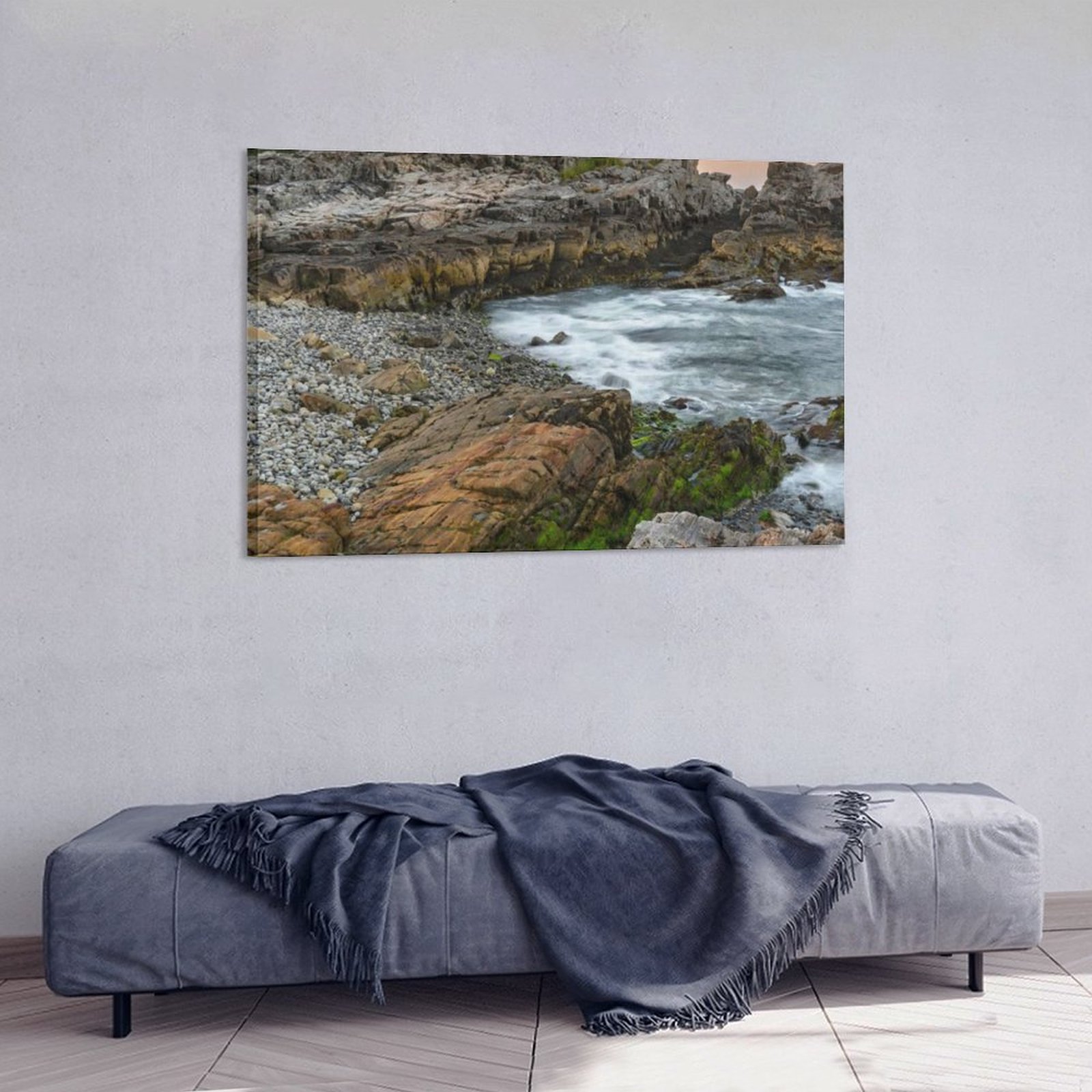 Wall Art Hanging Picture-Rectangle Cape Sea Lighthouse Frame-style Canvas Prints Wall Painting Decor Print Picture Painting Home Decor Luxury