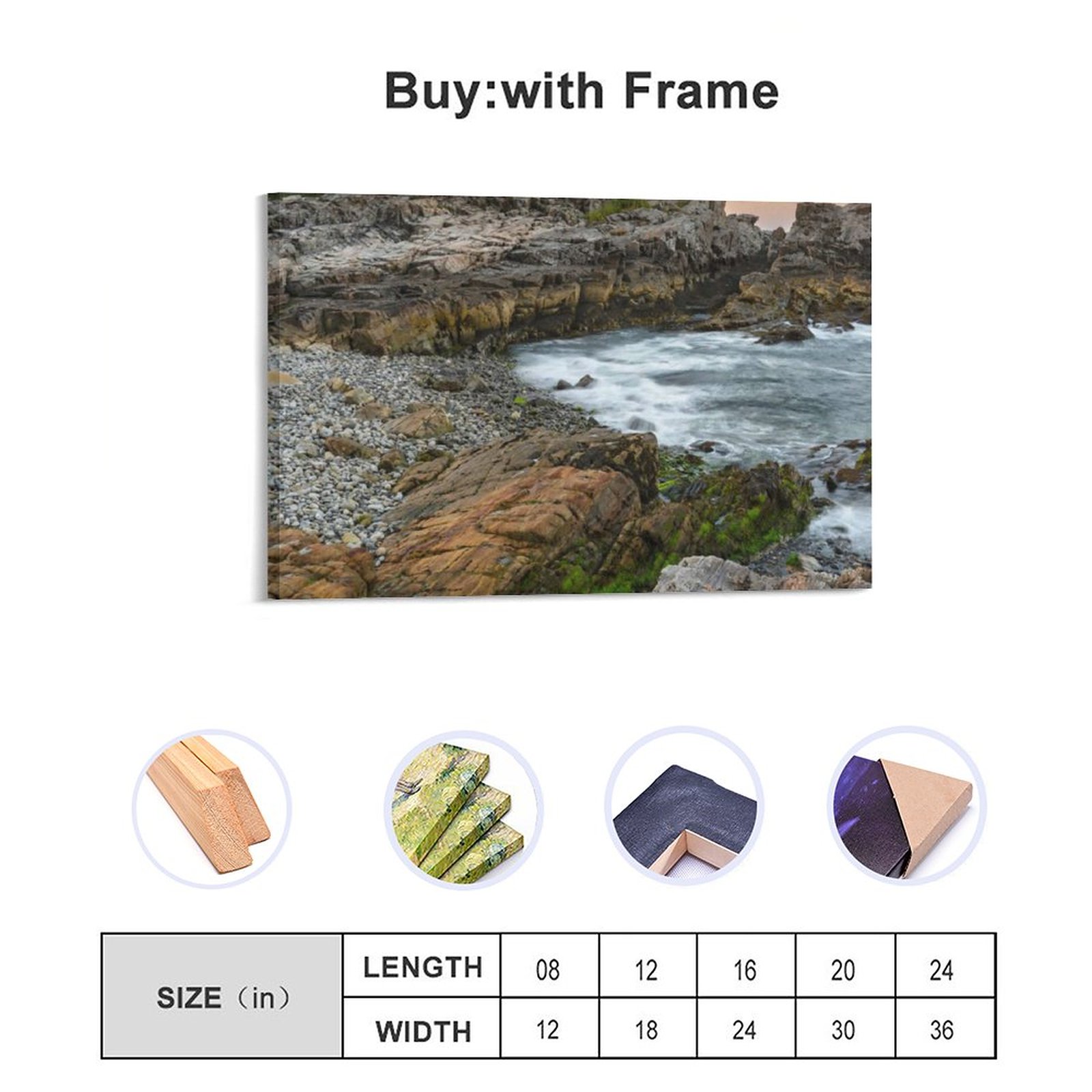 Wall Art Hanging Picture-Rectangle Cape Sea Lighthouse Frame-style Canvas Prints Wall Painting Decor Print Picture Painting Home Decor Luxury