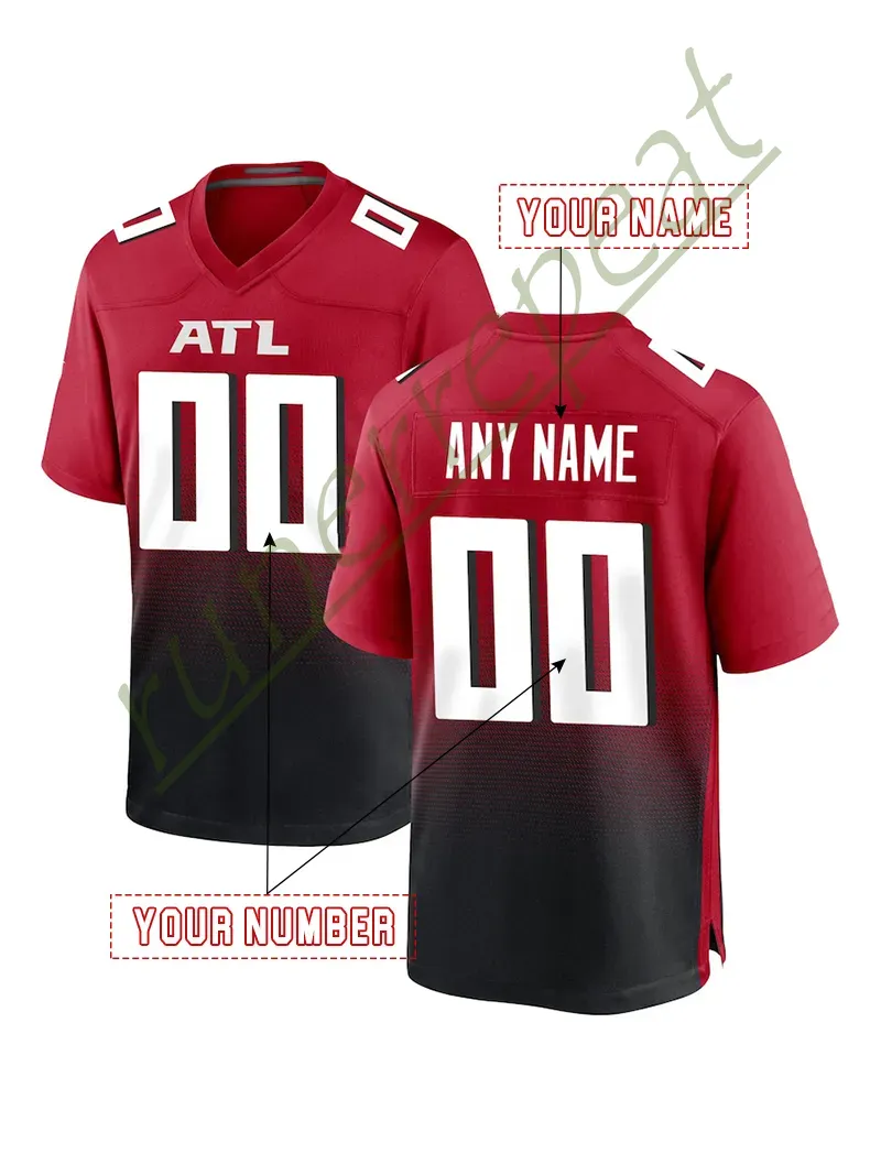 Custom Football Jersey 18 Cousins 7 Vick 21 Sanders Men Women Youth Any Name Number Embroidered Letter Number Design Polyester