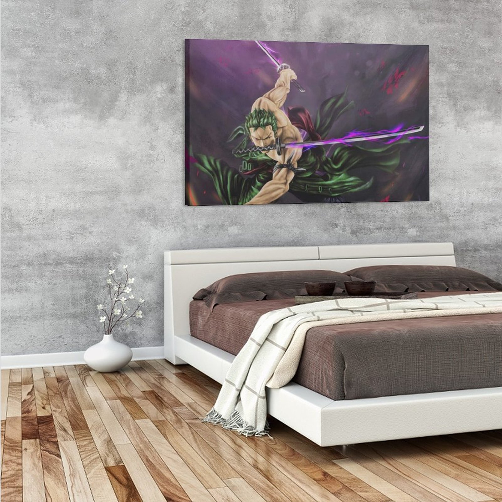 Hanging Picture-Rectangle Zoro Three Swords Anime Frame-style Canvas Prints Wall Painting Wall Art Decor Print Picture Paintings for Living Room Gift 