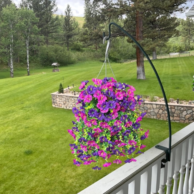 Room Decor UV-proof Artificial Morning Glory and Eucalyptus Hanging Decoration Suitable for Home Garden Wedding Flowers