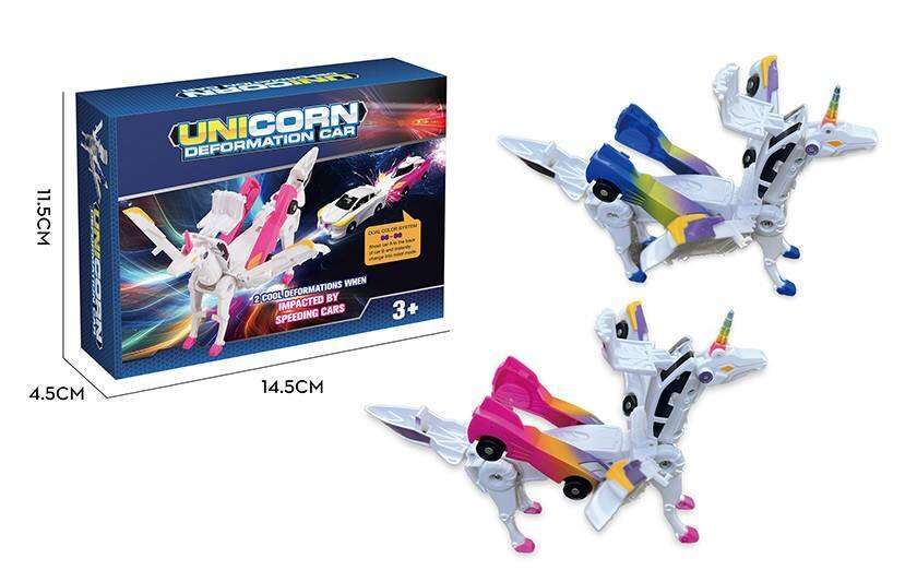 DHGadgets EPT Cool Transformed Unicorn Car Toy Mini Impact Deformation Robot Gift for Kids