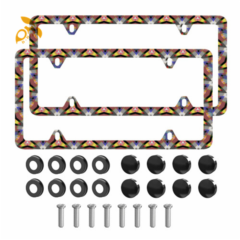 Vertical hole holder (two-piece set) made of stainless steel, easy to install, suitable for holiday gift giving, with a beautiful license plate frame 
