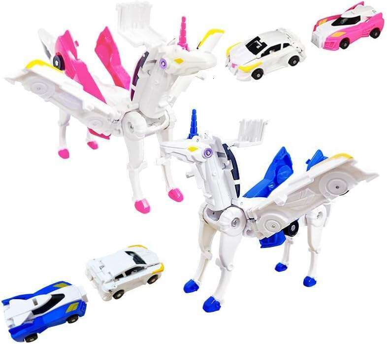 DHGadgets EPT Cool Transformed Unicorn Car Toy Mini Impact Deformation Robot Gift for Kids