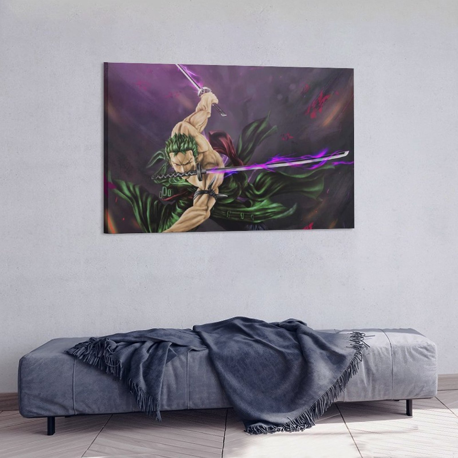 Hanging Picture-Rectangle Zoro Three Swords Anime Frame-style Canvas Prints Wall Painting Wall Art Decor Print Picture Paintings for Living Room Gift 