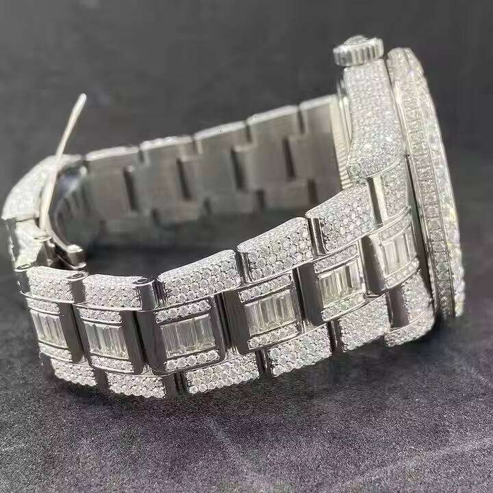 Arabian dial luxury VVS watch unisex Hip Hop full chilled glass window test