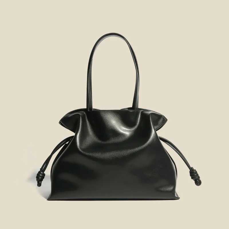 Luxury Leather Lucky Bags women Cowhide Crossbody Shoulder Baglarge Capacity Pleated Design Bucket Style Tote Underarm Handbag W250522