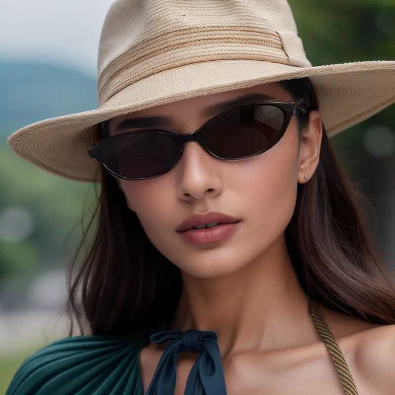 Vintage Small Frame Ellipse Women Sunglasses Brand Black Round Cool Men Sunglasses Designer Circular Sun Glasses for Male Female Y250523