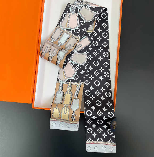 Personality Design Womens Headband Fashion Bag Scarfs Designer Scarf For Women Hair Thin Scarves Neck Tie 120*8cm 40style