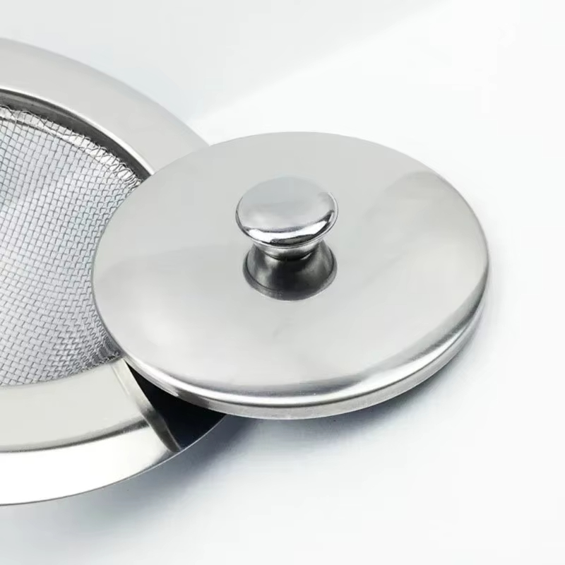 Stainless Steel Sink Strainer Washbasin Hair Strainer Sewer Floor Drain Kitchen Accessories Sink Strainer Drain Food Catcher Metal Net Food Slag Stopp