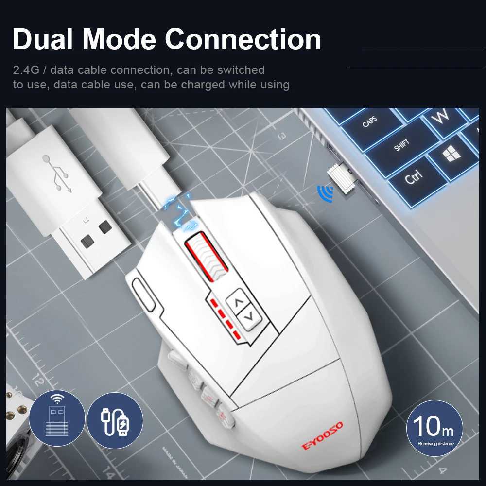 E-YOOSO X-33 RGB USB 2.4G Wireless Mouse 16000 DPI 16 Buttons Programmable Game Optical Mice for Computer PC Laptop R250522