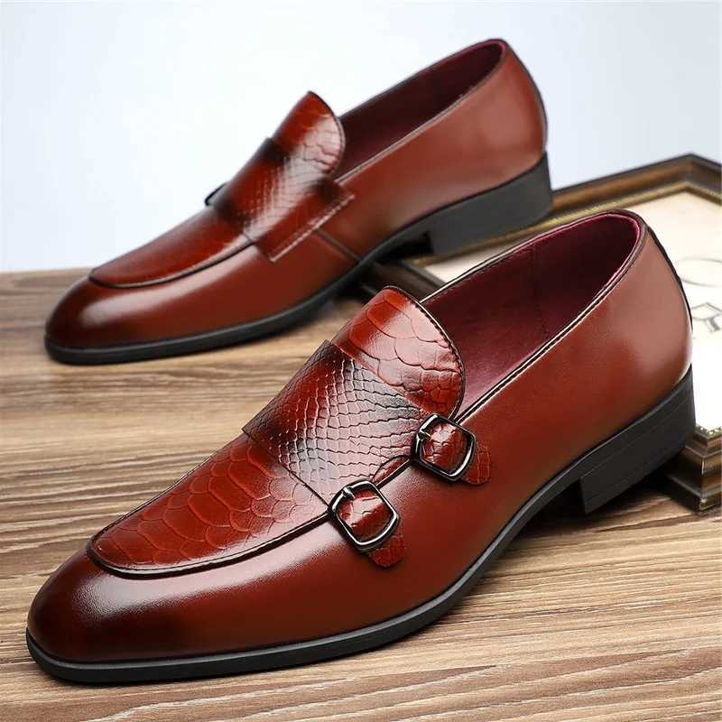 Luxury Designer Strap Loafers New Male Patent Leather Dress Shoes Men Formal Wedding Prom Loafers HomecomingXJ250522