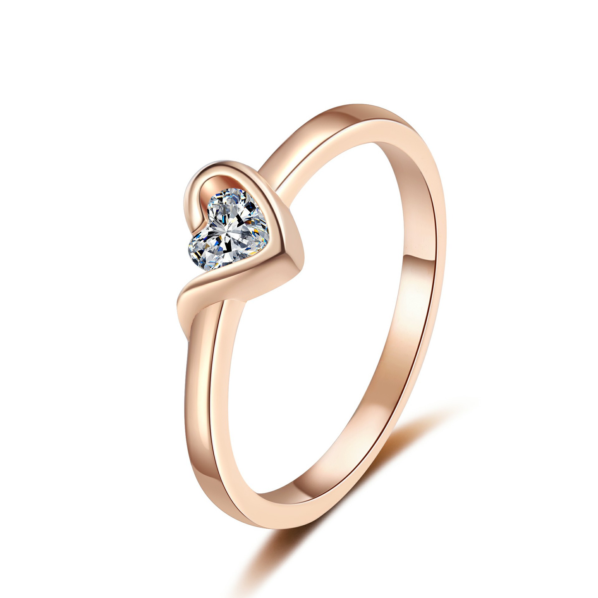 Chic S925 Sterling Silver Moissanite Ring Featuring a Delicate Heart Shape