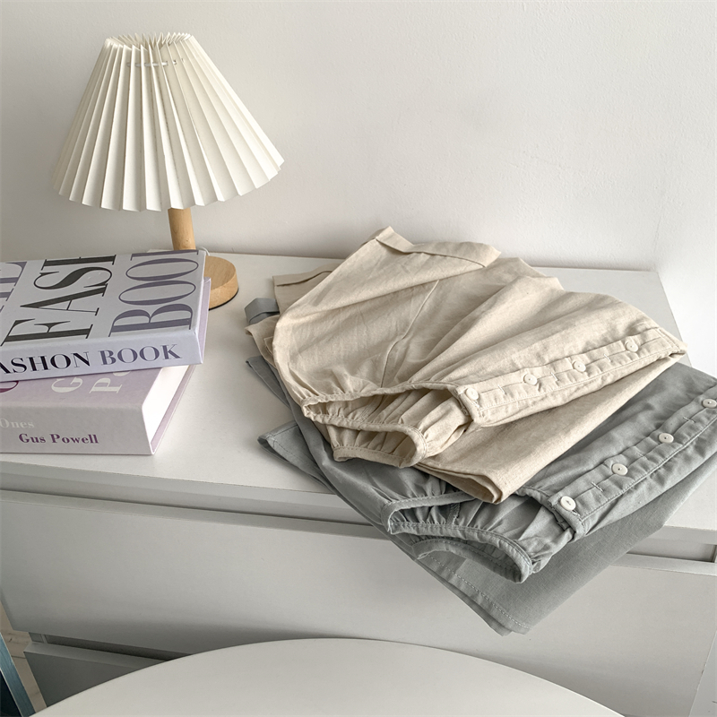 X1703 Linen cotton short-sleeved tops for women in summer, loose and gentle, showing skin tone and temperament, versatile sweatshirt
