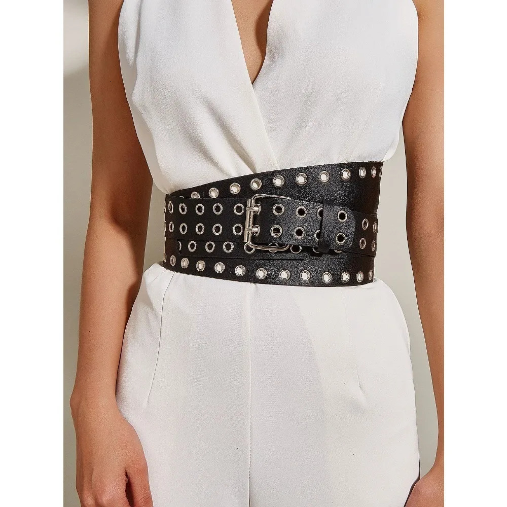 Fashionable Womens Belt Versatile Retro Elastic Waist Cover Dress with Waist Belt LR1706 250516