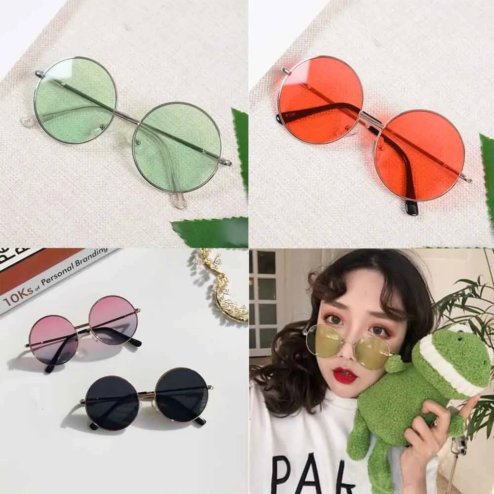 1pcs Retro Glasses Round Frame Kids Baby Wild British Style Metal Sunglasses 2022 New Years Gift For Children Z260305