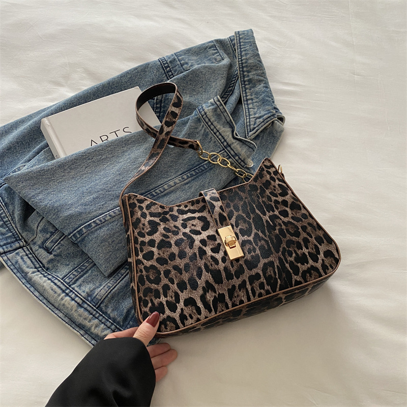Free Delivery Designer Bag End Niche Leopard Print For Women 2025 New Popular Versatile Single Shoulder Underarm Spicy Girl Style Small Hand Luxury Ba