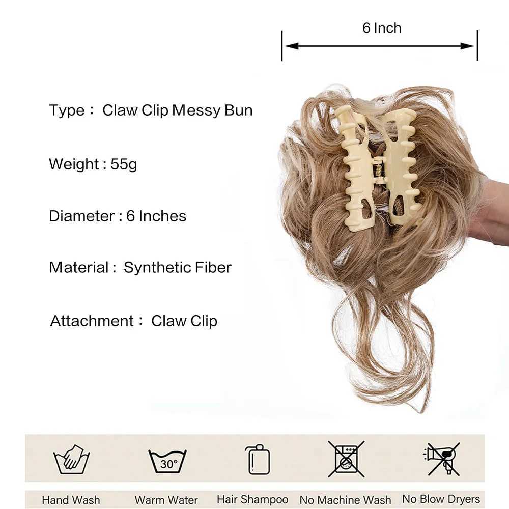Synthetic Messy Bun Hair Piece Tousled Updo Hair Extensions With Claw Clip Curly Hair Bun Scrunchie for Women Girls S25522