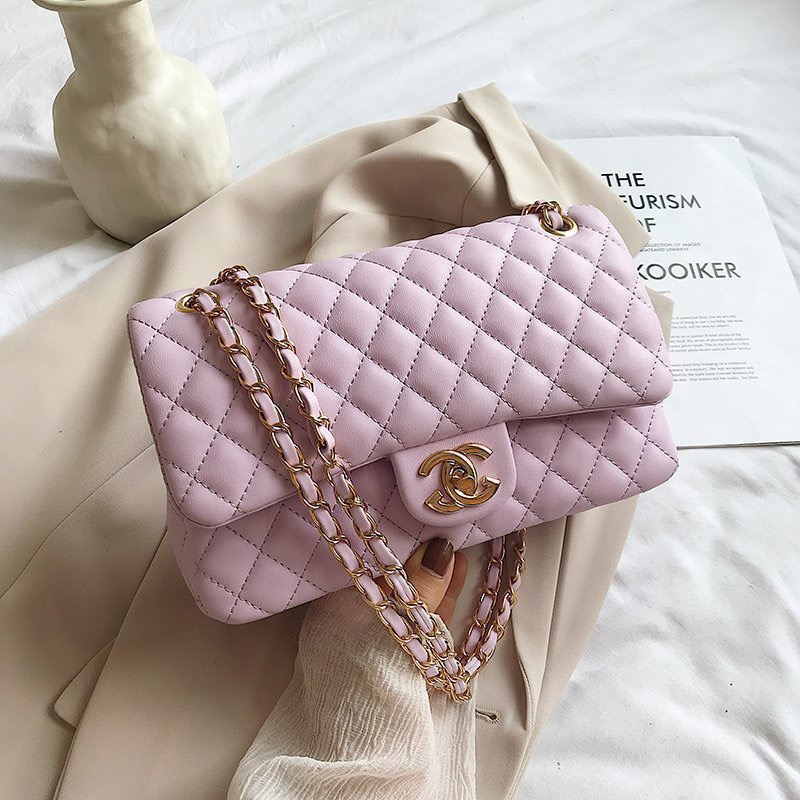 High quality free shipping new small fragrance wind embroidery line rhomb women bag chain shoulder crossbody bag fashion all kinds of soft lambskin sm