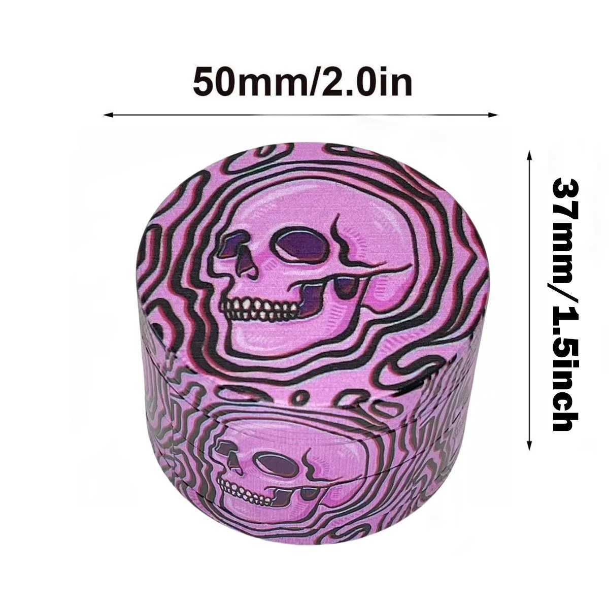 2inch Pink Skull Herb Grinder Metal 4-layer Manual Salt Mortar Spice Mill Pepper Grass Raw Tobacco Grinder Smoke Cigarette Tool Y250521