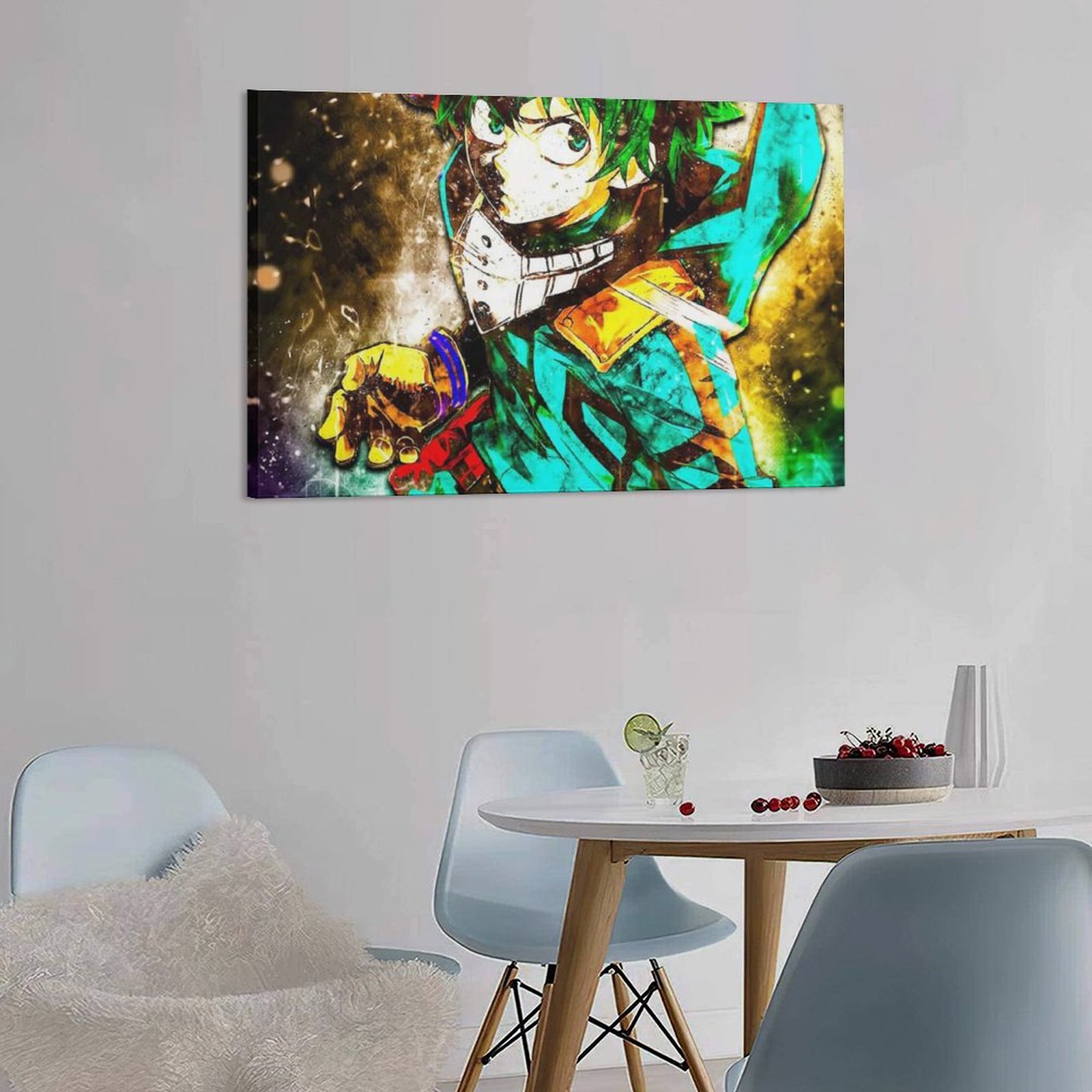 Wall Art Hanging Picture-Rectangle Anime Hero Academia Frame-style Canvas Prints Wall Painting Decor Print Picture Paintings for Living Room Gift ForB