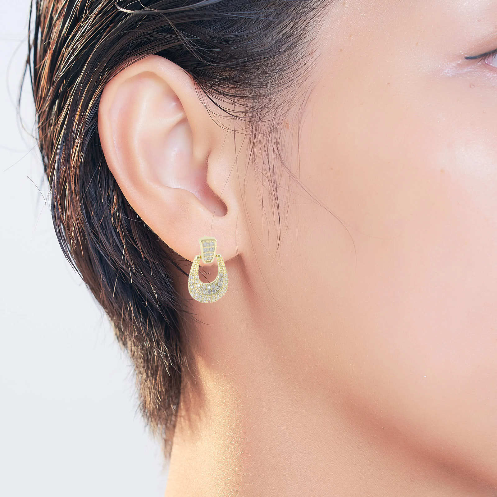 Cushion Princess Cut Bridal Earrings Simple Bride Drop Post Clear Cubic Zirconia Dangle Stud For Wedding Prom Anniversary Elegant earrings are simple 