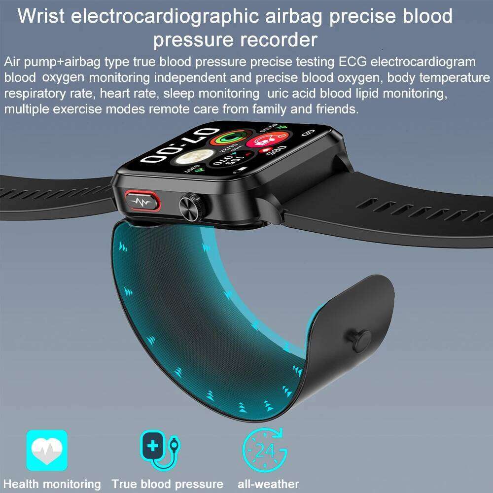2025 New Air Pump ECG Smart Watch men Airbag health for huawei True Accurately Pressure Uric Acid Blood Lipids watch
