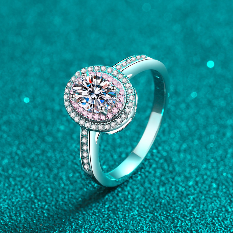 Chic Woman's Wedding Accessory: Sparkling S925 Silver Piece With Stunning Pink Enamel Accent