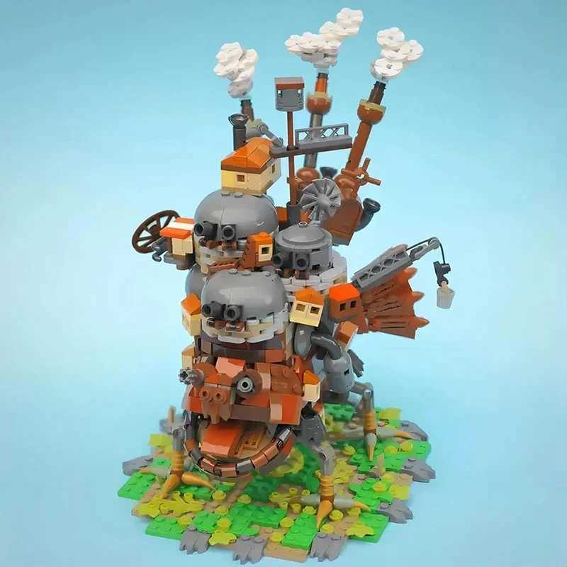 1219PCS Urban Housing Creative Movie Japanese Anime Mobile Castle Creative Expert Architecture Modular Building Block Toy W250522