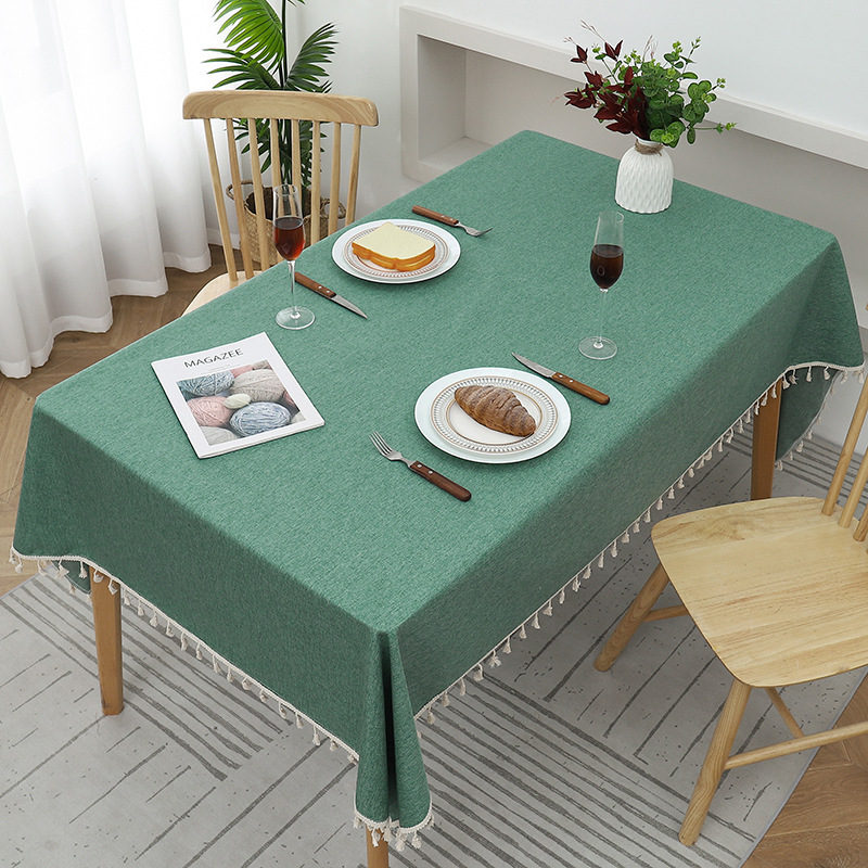 A676 solid color cotton and linen waterproof and oil-proof washable tablecloth fabric solid color household coffee table Ingni wholesale factory direc
