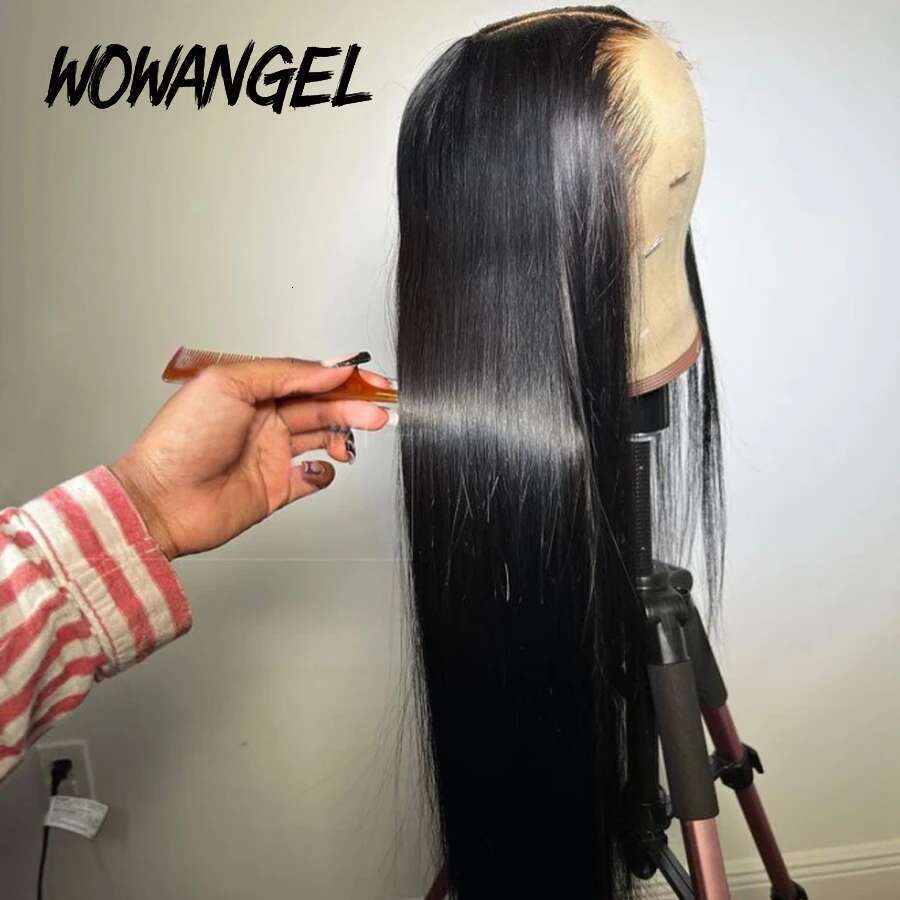 WOW ANGEL 250% 13x6 Wigs Straight Invisible Melt Skin HD Lace Front Human Hair Wig